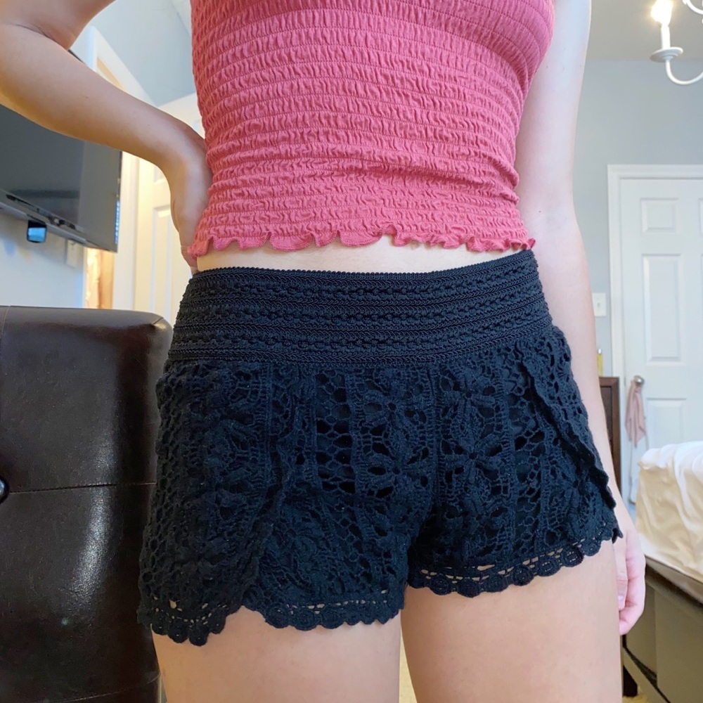 Black Laced Shorts